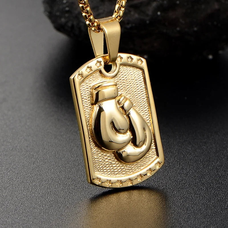 Boxing Gloves Medallion Pendant