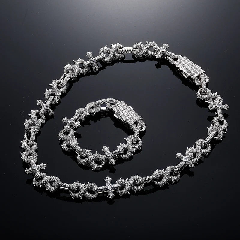 Cross O Infinity Link Chain Bangle Bracelet
